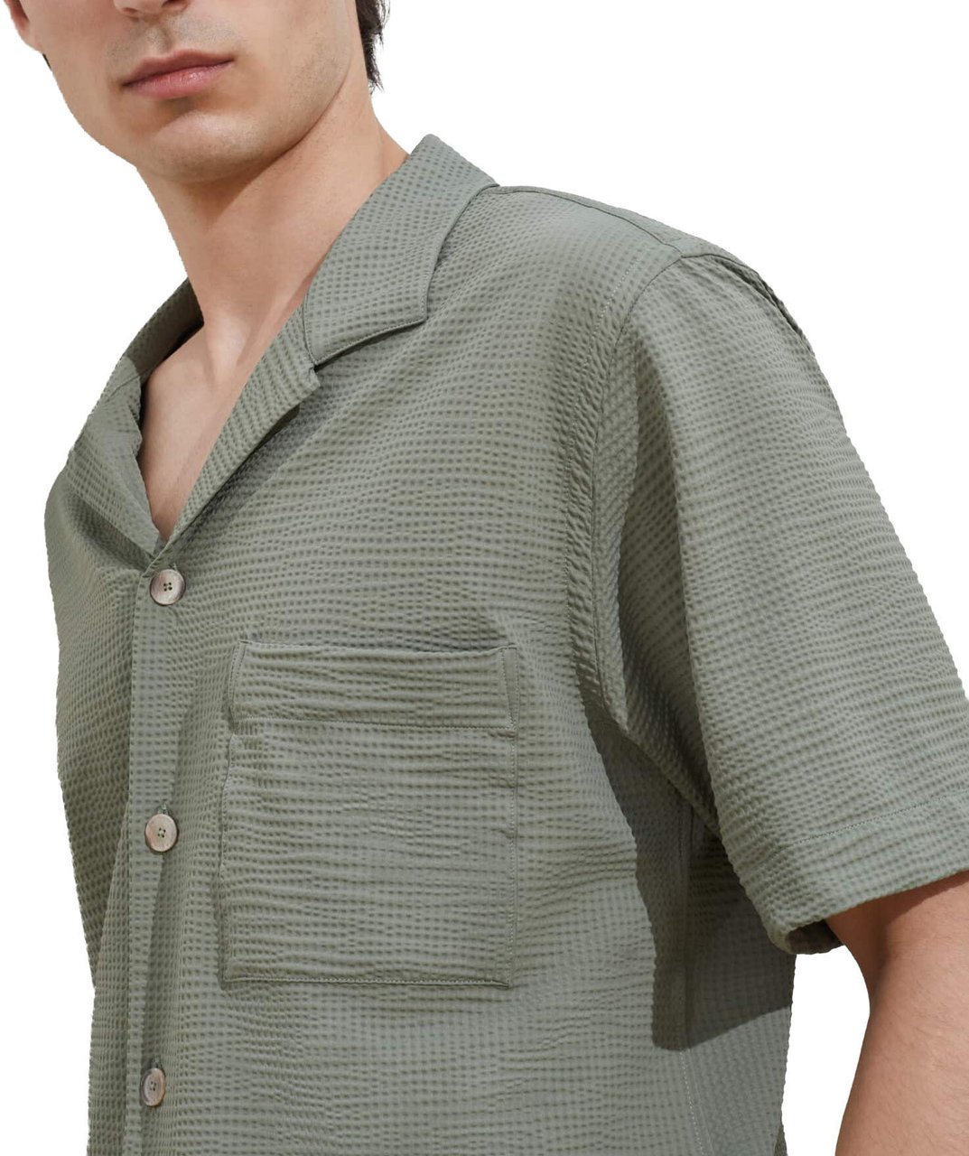 Xacus Active Seersucker Shirt Green Groen