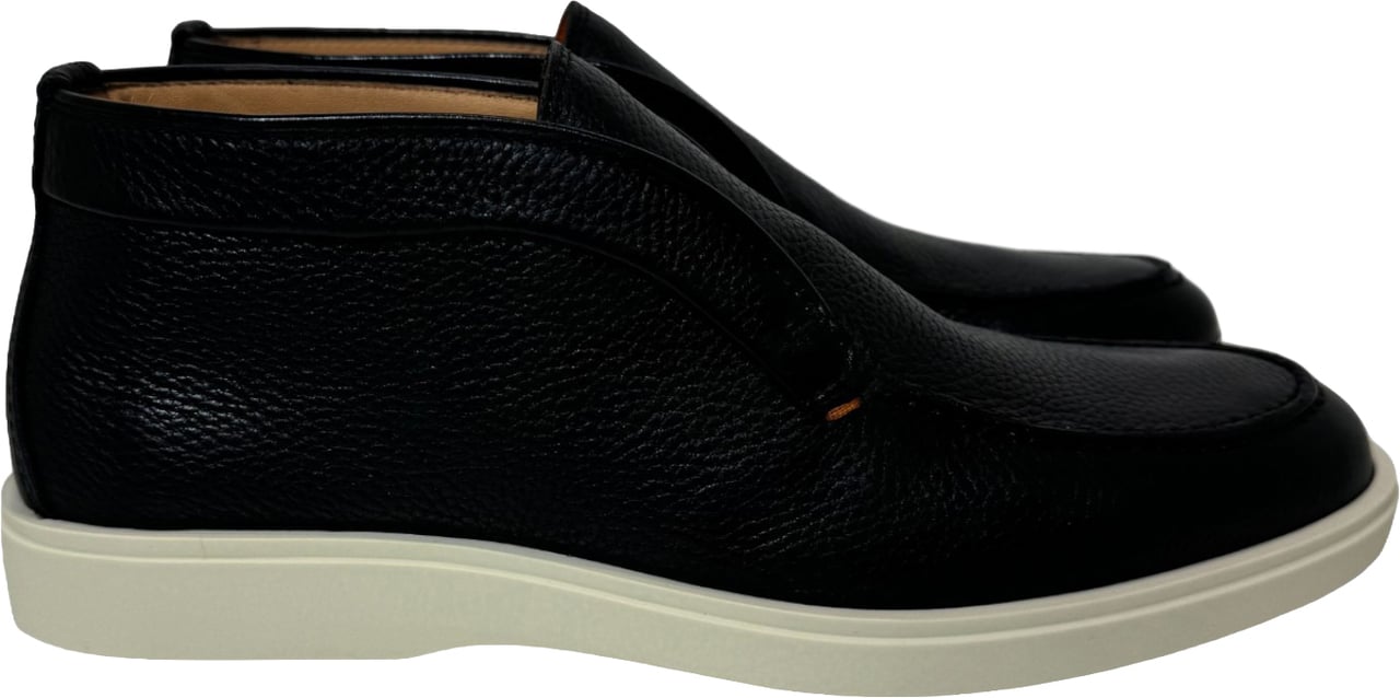 Santoni instapper leer zwart Tisano Chiaro Zwart