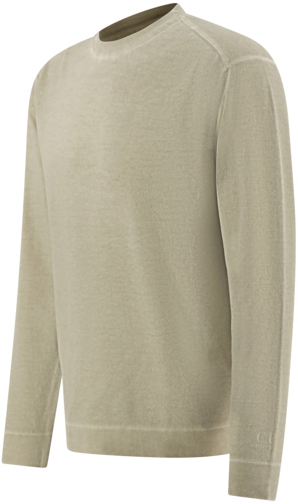 CP Company Crepe double neck dyed crewneck Beige