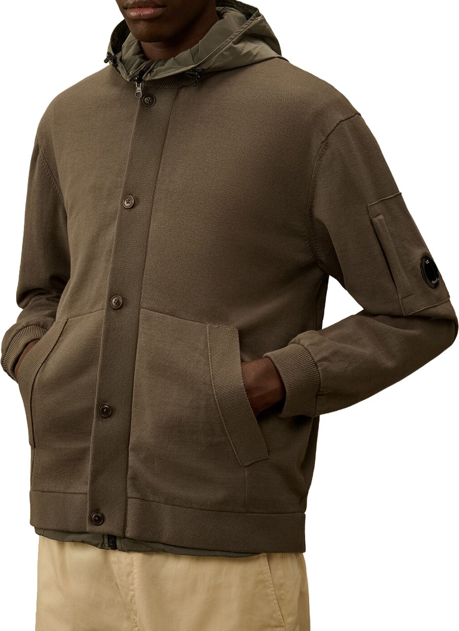 CP Company Reversible Cotton Hooded sweater Groen