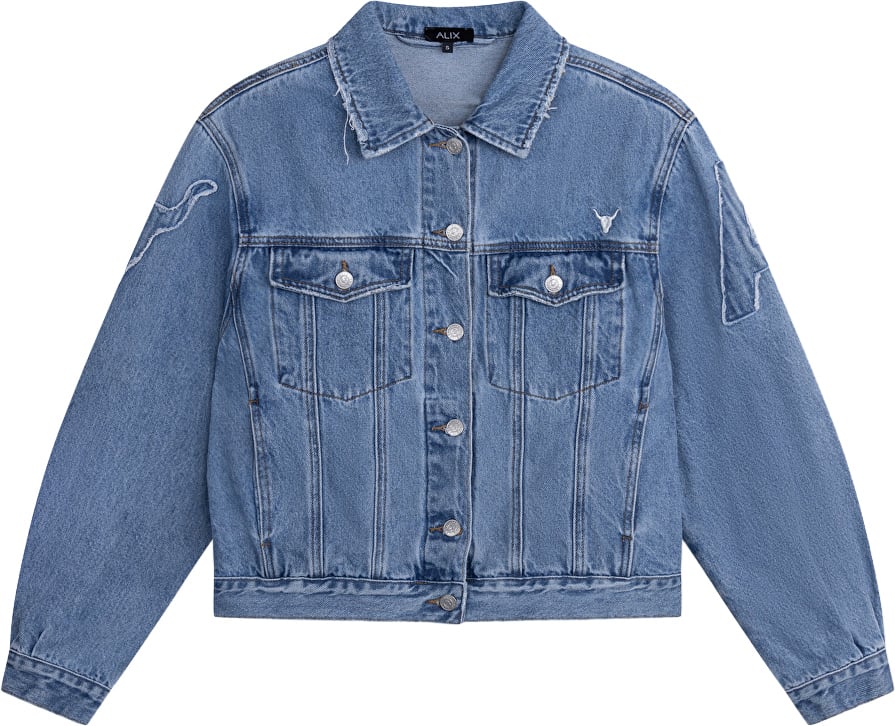 Alix The Label denim jack Blauw