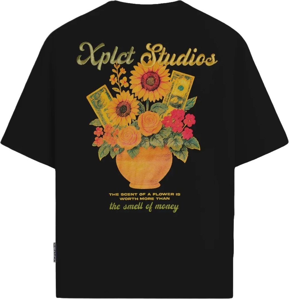 XPLCT Studios Flowers Tee | Black Zwart
