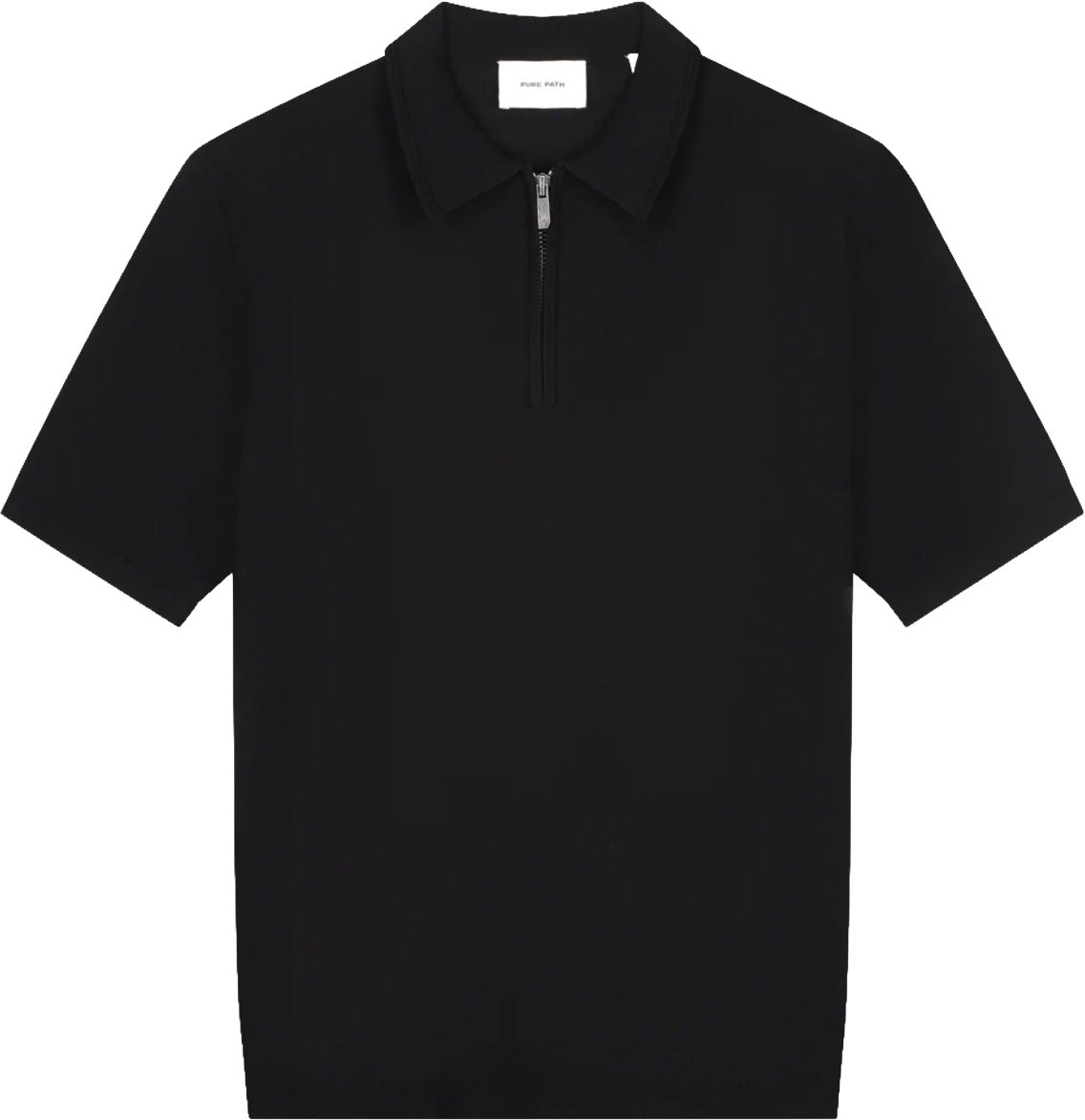 Pure Path Knit polo black 26010810 Zwart
