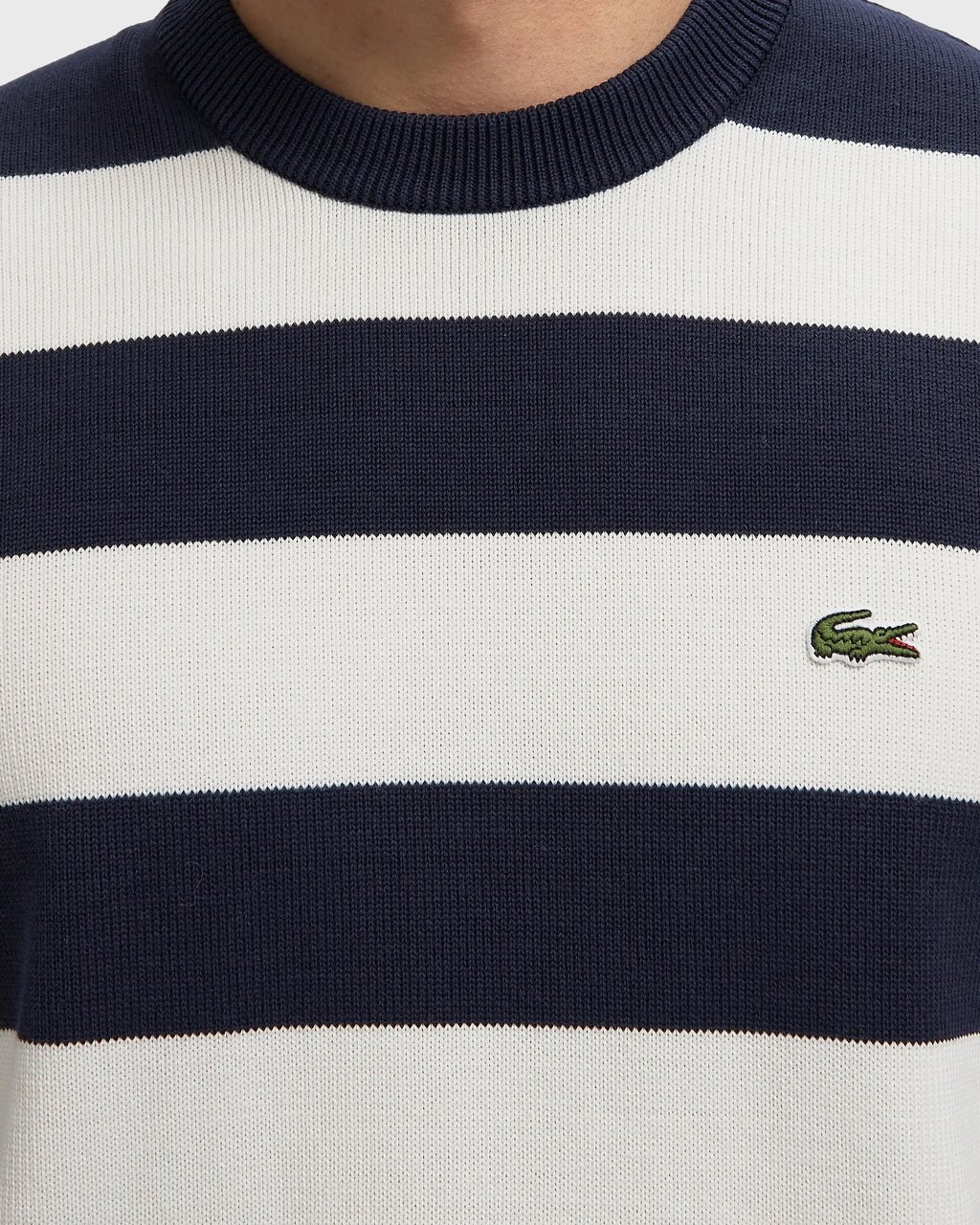 Lacoste pull streep wit blauw Blauw