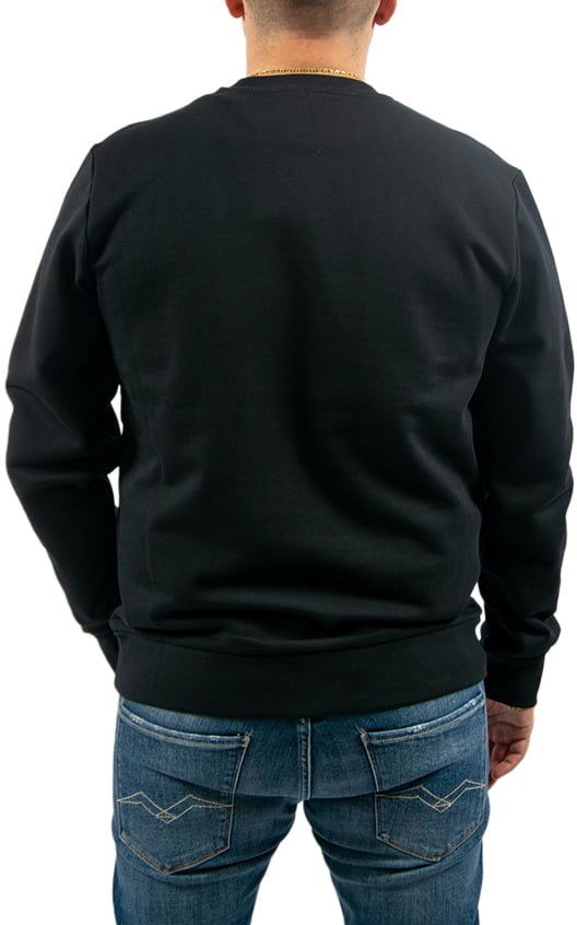 Iceberg Regular fit black crewneck sweatshirt with embroidered institutional Iceberg logo Zwart