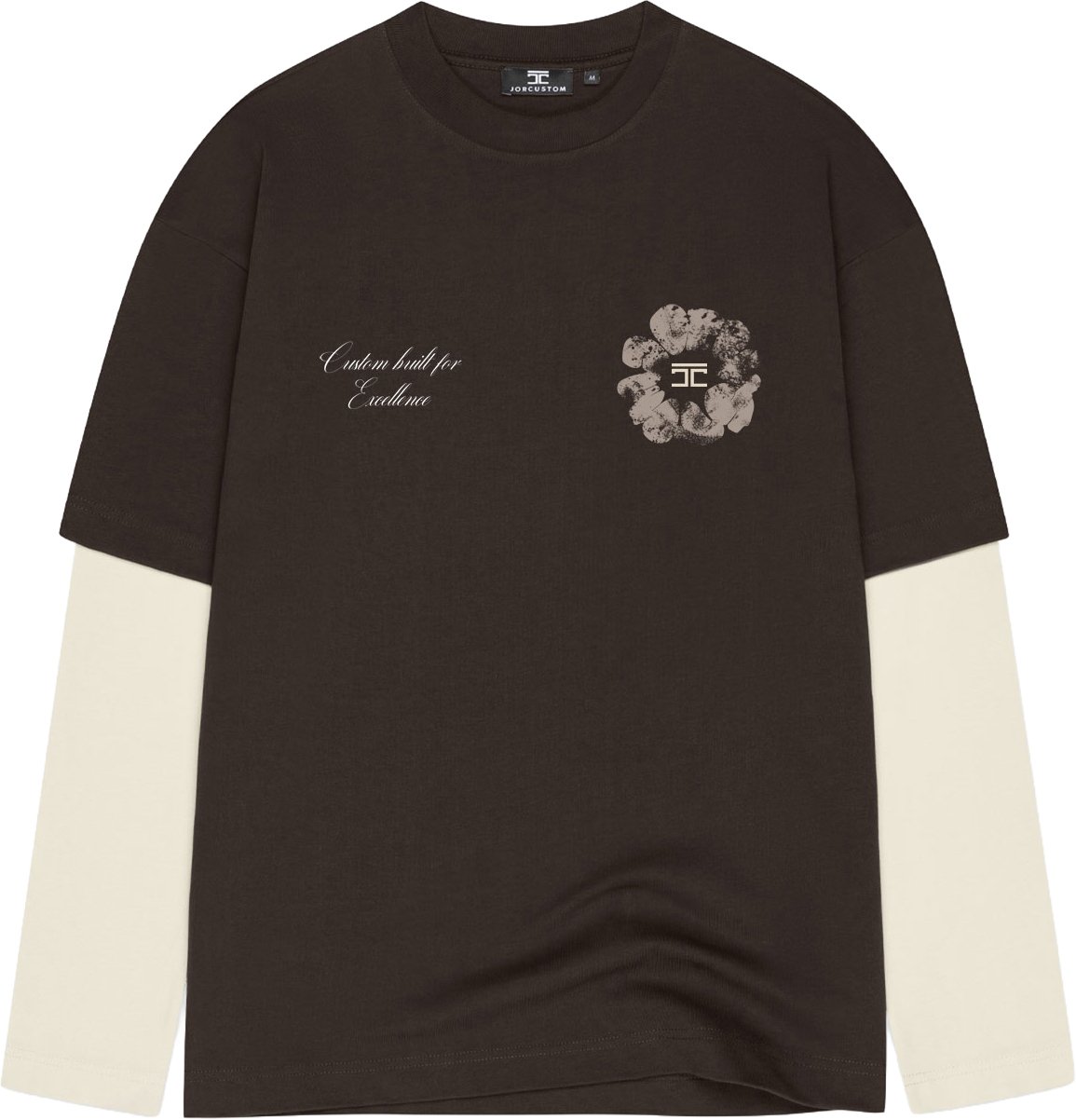 JORCUSTOM Flowers Double Layered Longsleeve Bruin