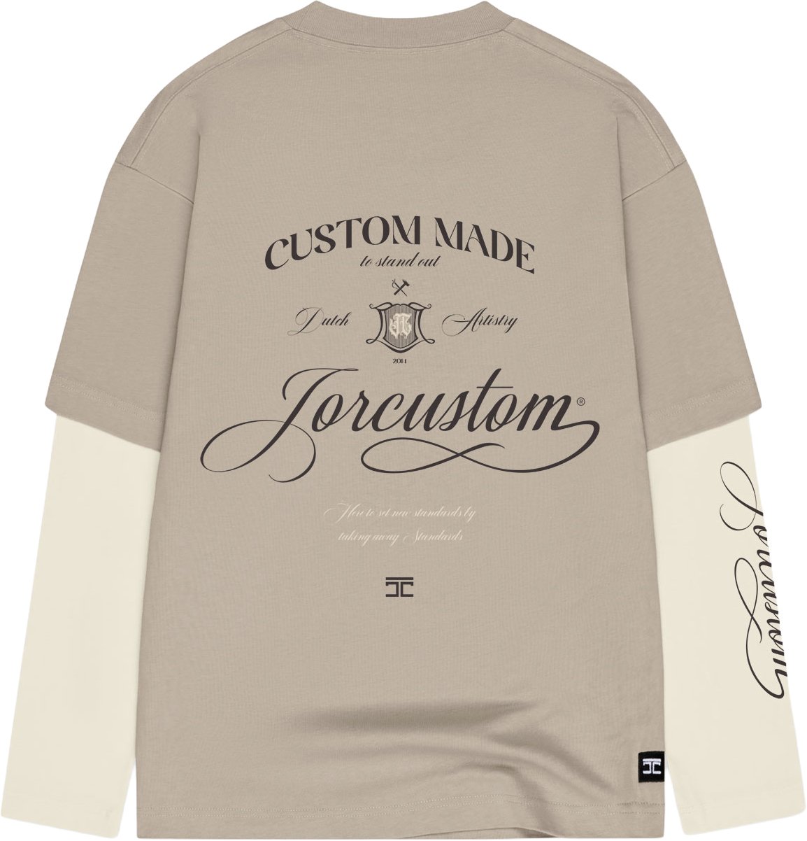 JORCUSTOM Handscript Double Layered Longsleev Taupe