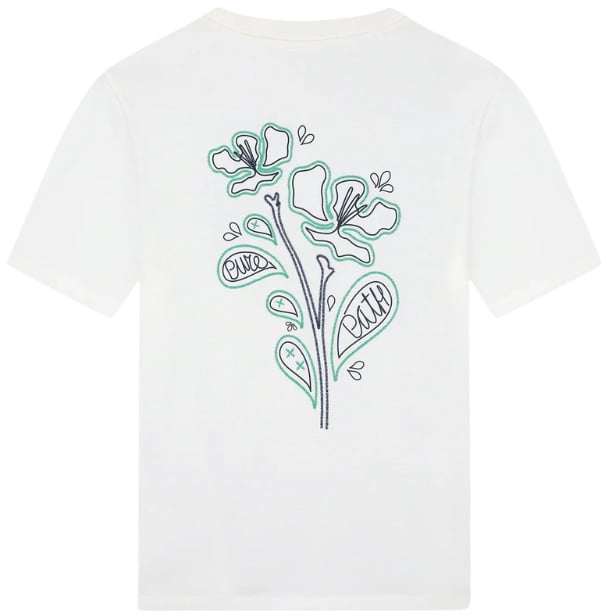 Pure Path Embroidered Flower T-shirt Wit