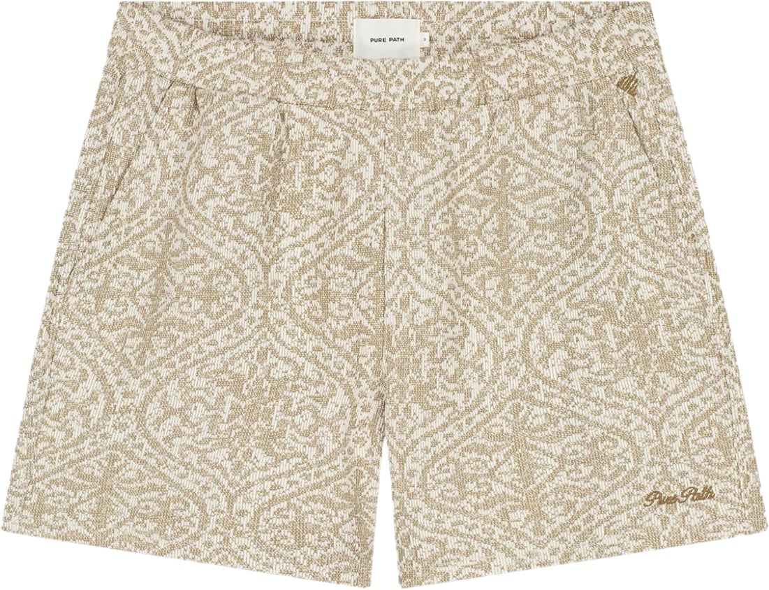 Pure Path Jacquard Pattern Shorts Beige