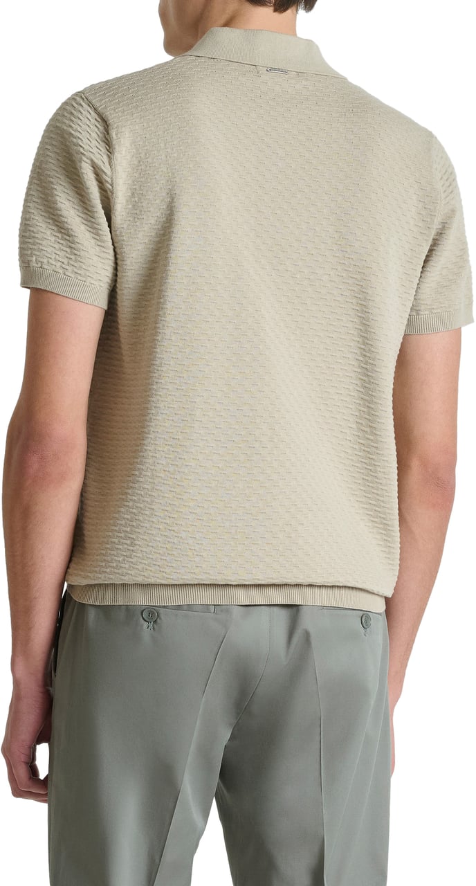 Antony Morato SWEATER POLO WITHOUT BUTTON SHORT SLEEVES REGULAR FIT IN COTTON SOFT YARN Beige