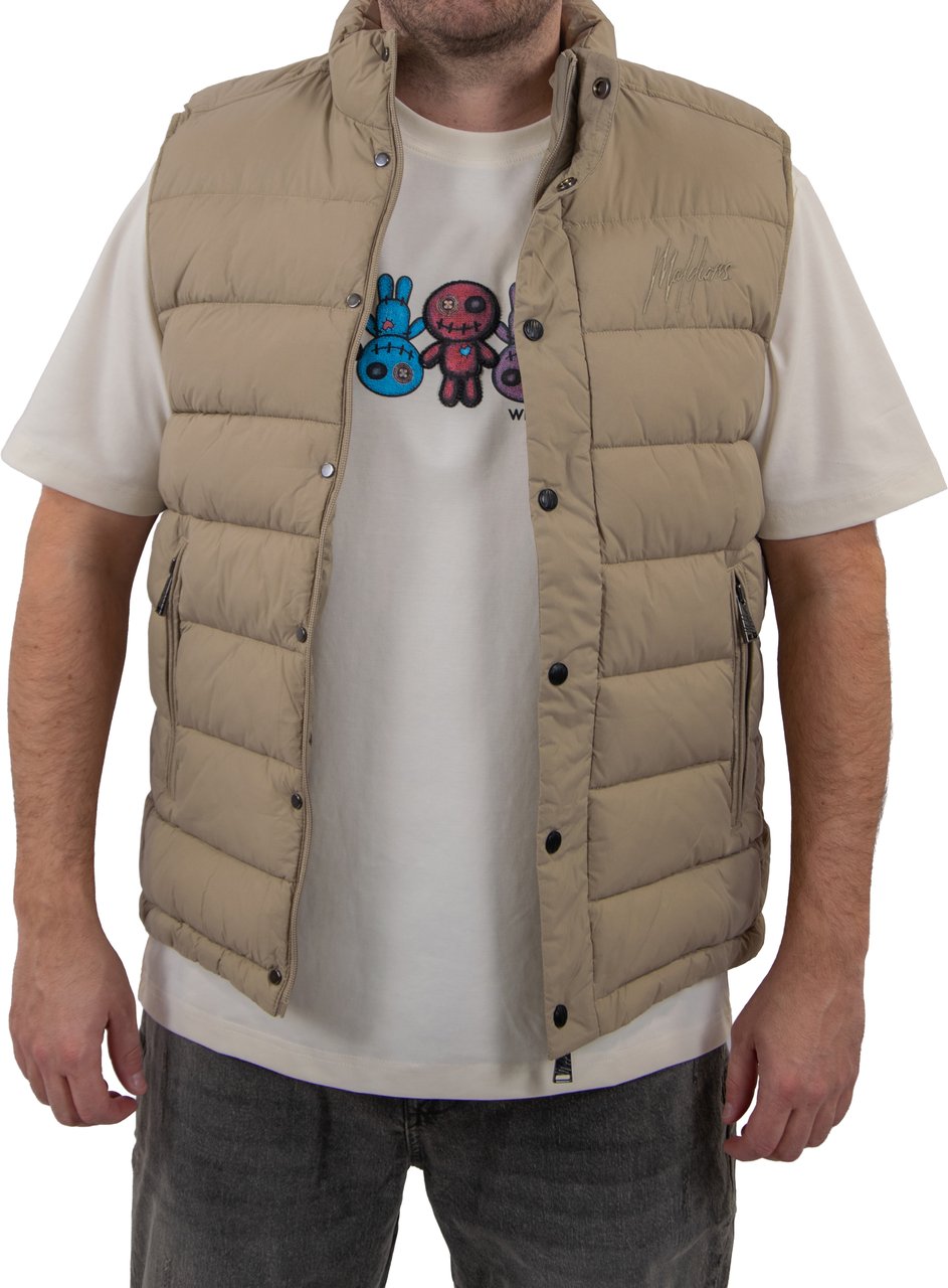 Malelions Malelions Men Placket Padded Vest Bruin