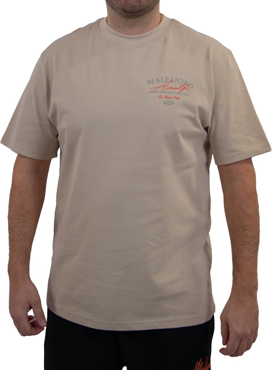 Malelions Malelions Men Dolce Vita T-Shirt Taupe