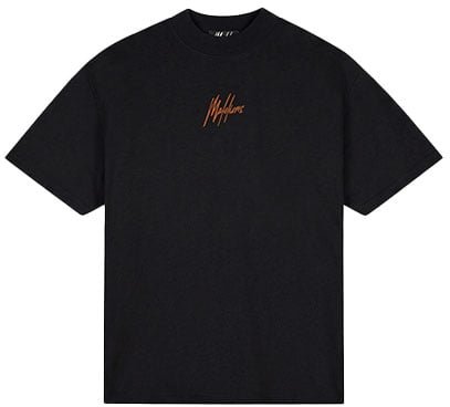 Malelions Malelions Men Oversized Striped Signature T-Shirt Zwart