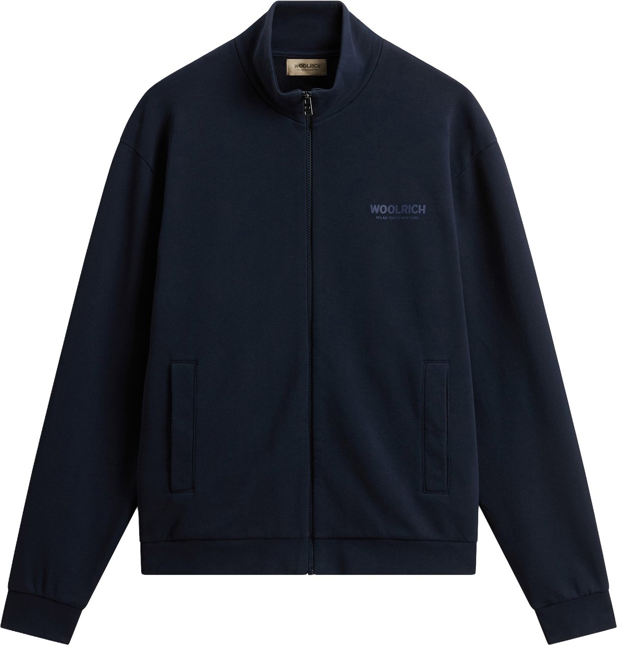 Woolrich Macro Logo Full-Zipp Blauw