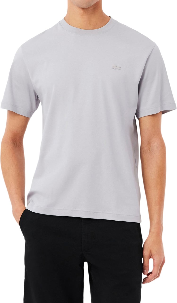 Lacoste T-shirt met Kenmerkend Borduursel Grijs