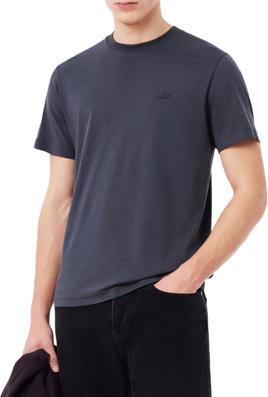 Lacoste T-shirt met Kenmerkend Borduursel Blauw