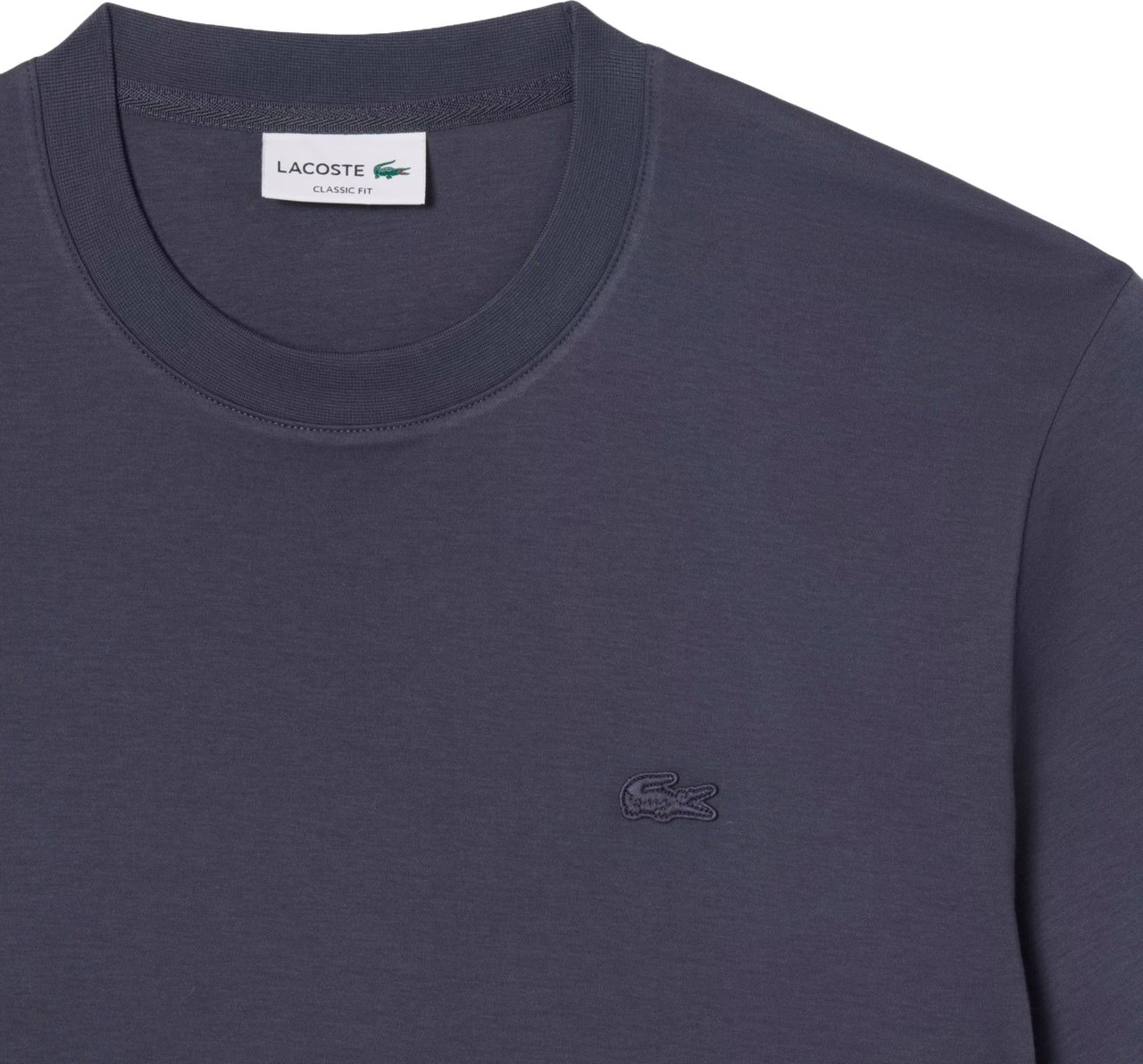 Lacoste T-shirt met Kenmerkend Borduursel Blauw