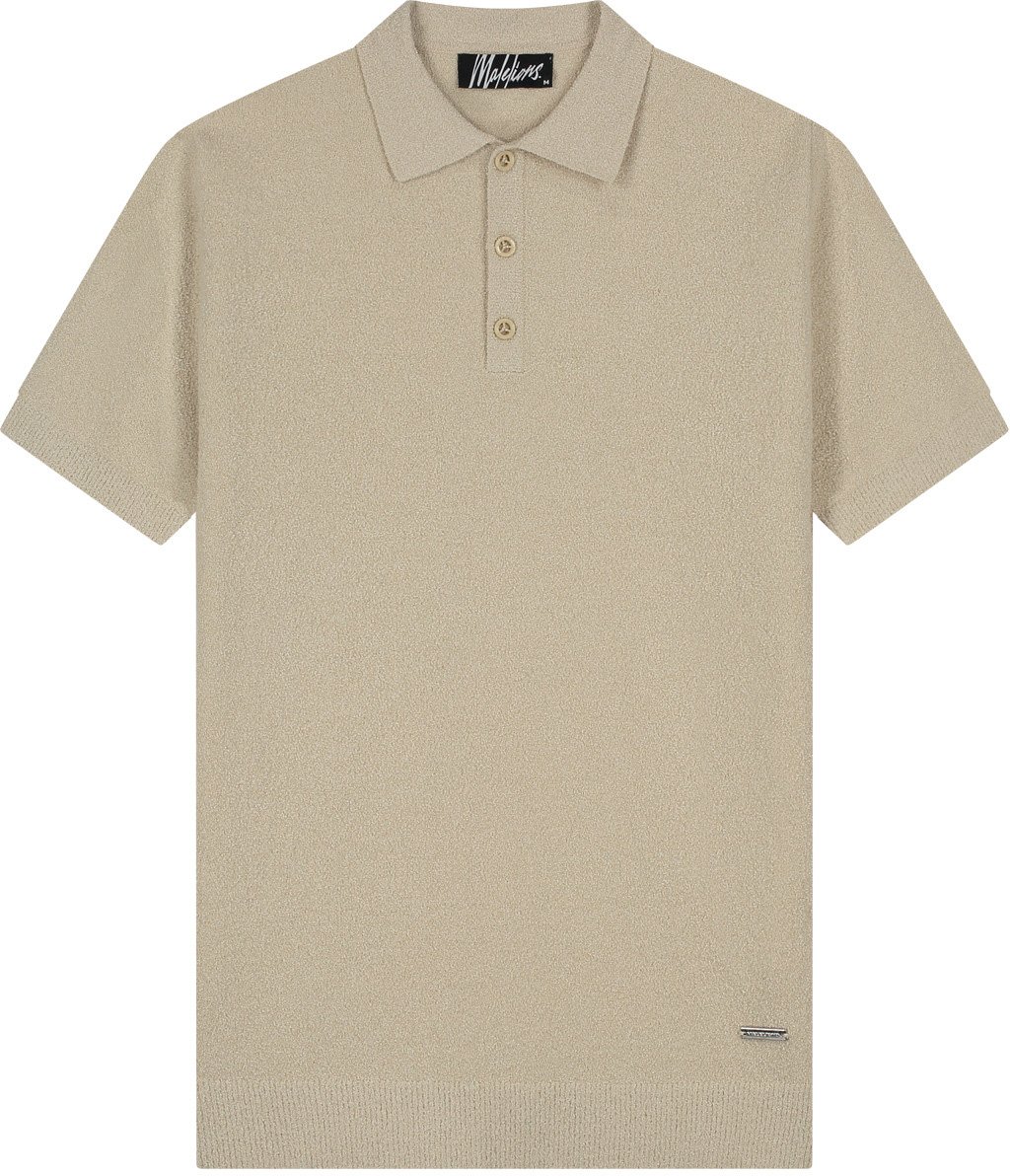 Malelions Malelions Men Bouclé Polo Taupe