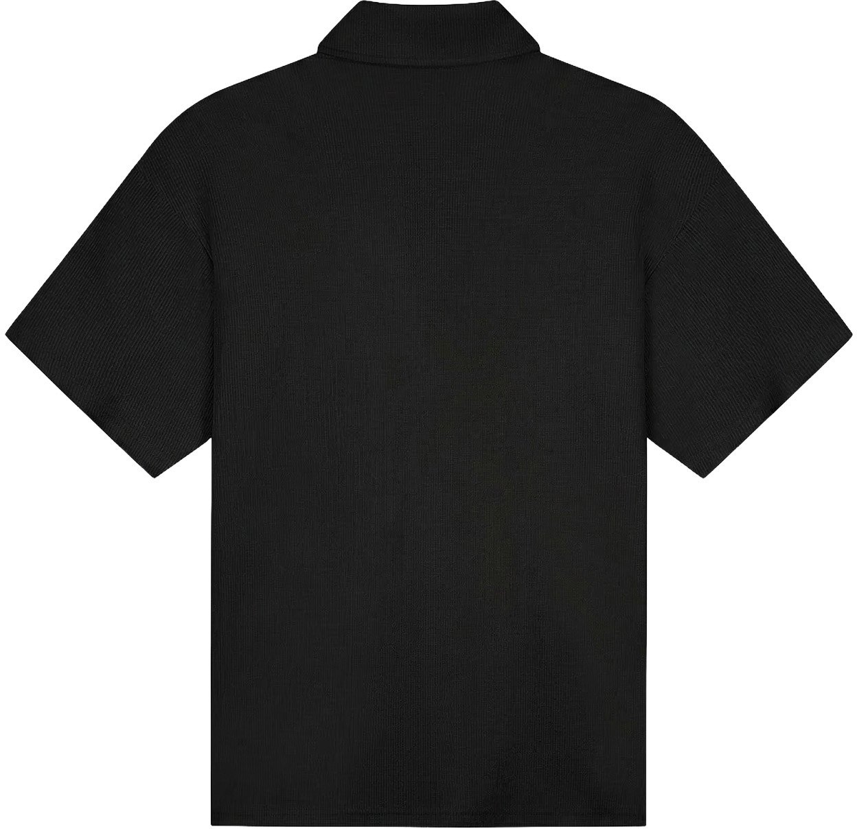 Malelions Malelions Men Emblem Seersucker Buttonless Polo Zwart