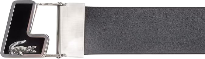 Lacoste Leren riem zwart black belt leather Zwart