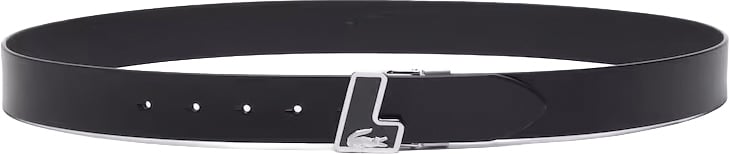 Lacoste Leren riem zwart black belt leather Zwart