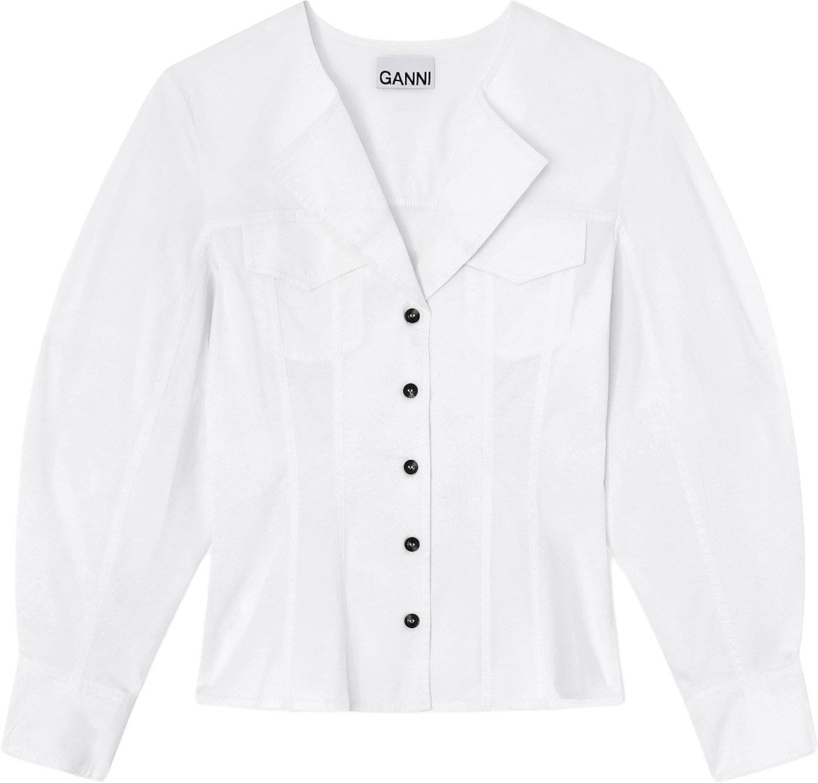 Ganni shirt white Wit