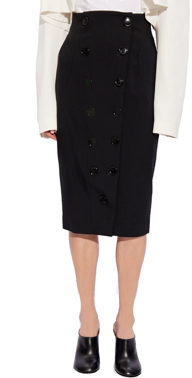 Alaïa Alaia Wool Pencil Skirt Zwart