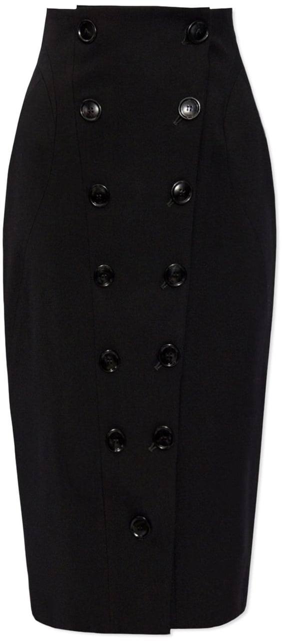 Alaïa Alaia Wool Pencil Skirt Zwart