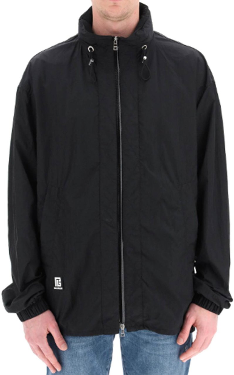 Balmain Balmain Nylon Logo Jacket Zwart