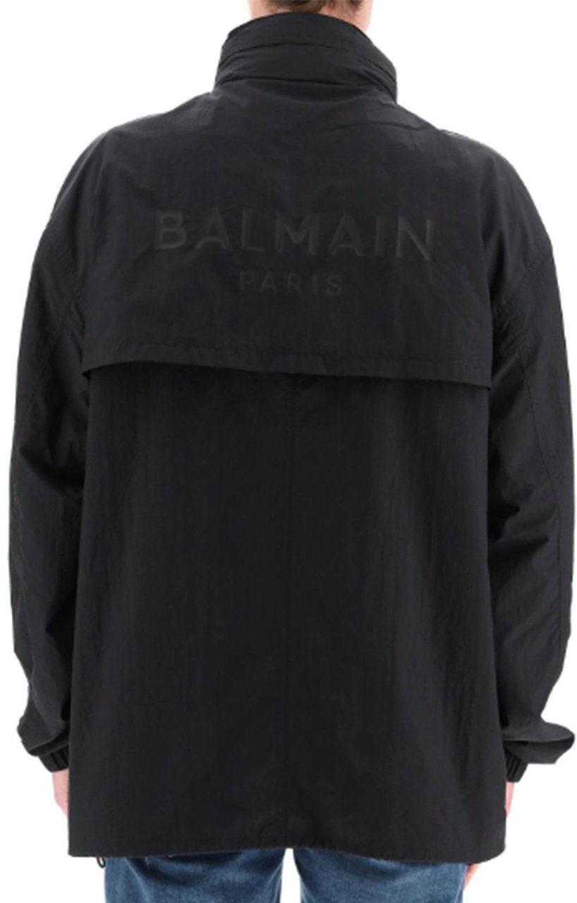 Balmain Balmain Nylon Logo Jacket Zwart
