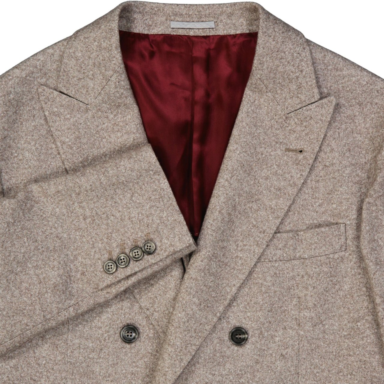 Brunello Cucinelli Brunello Cucinelli Double-Breasted Wool Jacket Beige