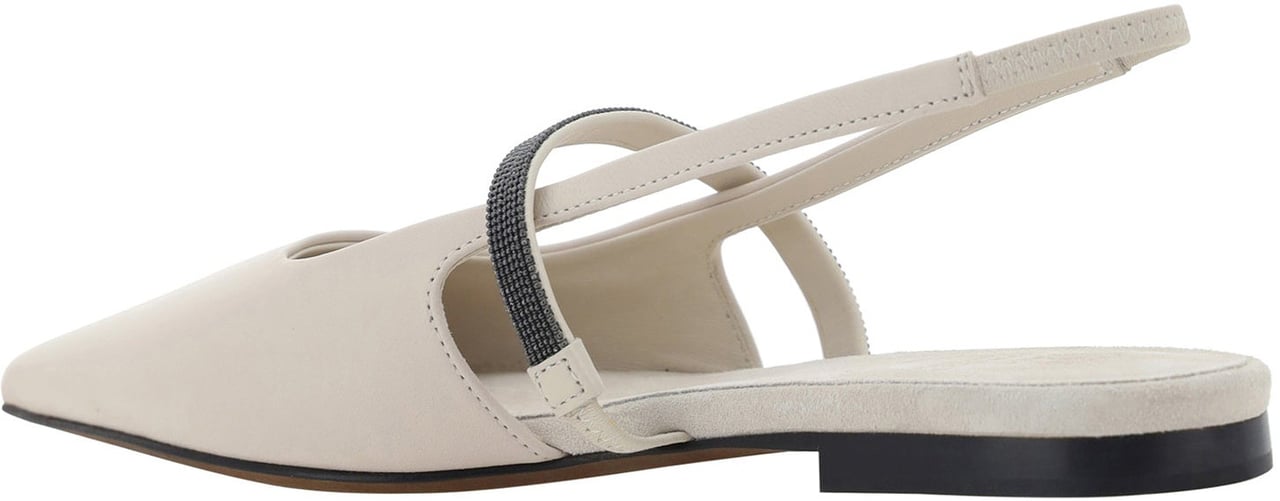 Brunello Cucinelli Brunello Cucinelli Slingback Flats Wit