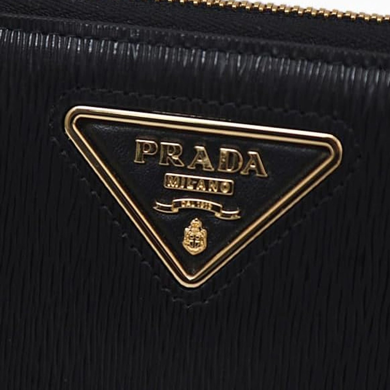 Prada Prada Leather Logo Wallet Zwart
