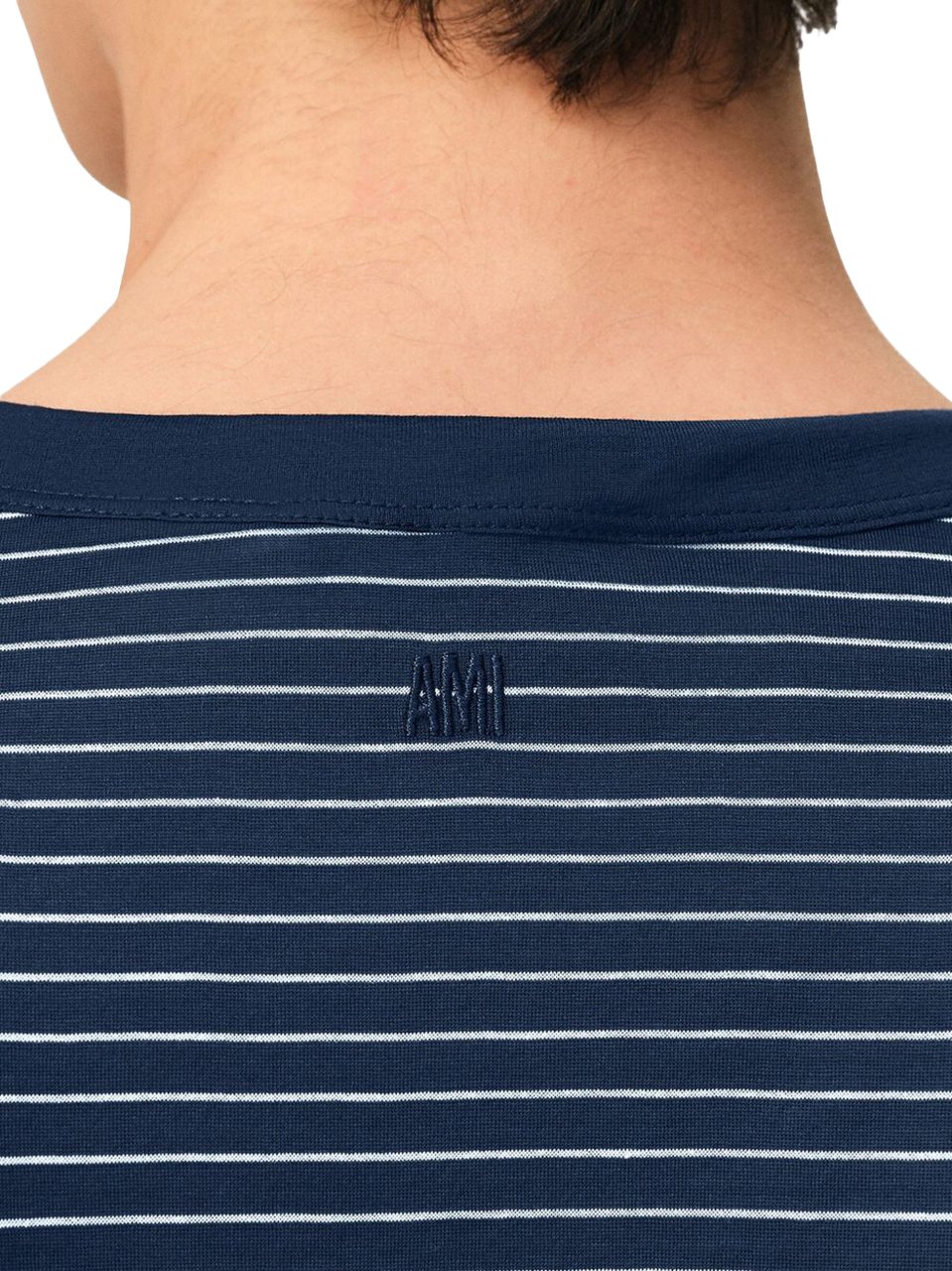 AMI Paris T-Shirts And Polos Bleu/White Blauw