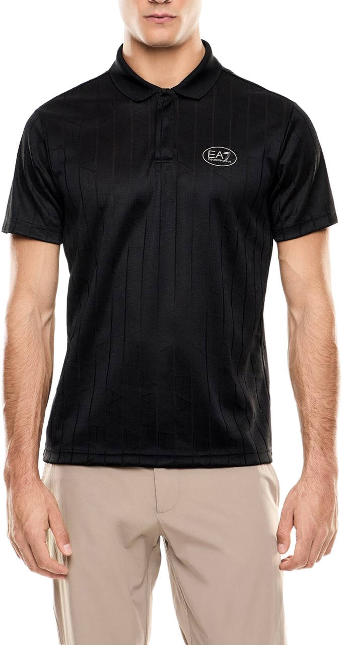 EA7 Polo Shirt Fancy Black Zwart