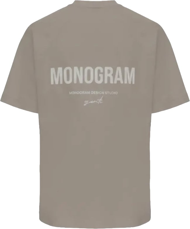 Genti Monogram Tee Brown Grey Grijs