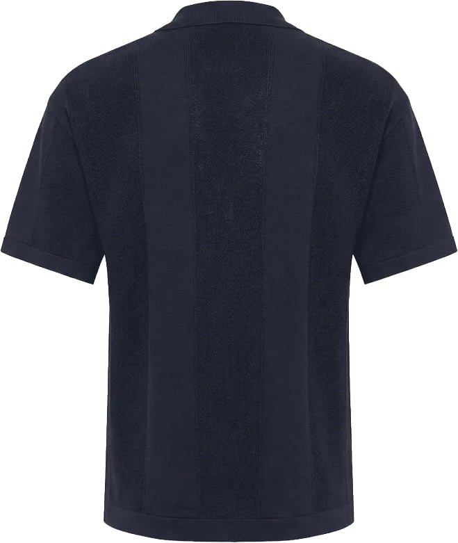 Genti Polo No Buttons ss Navy Blauw