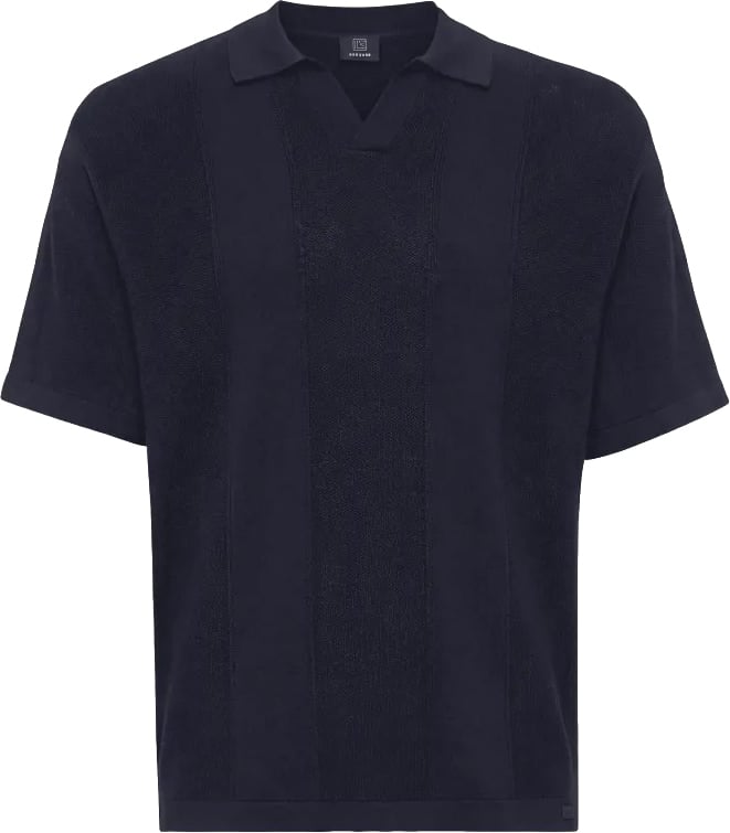 Genti Polo No Buttons ss Navy Blauw