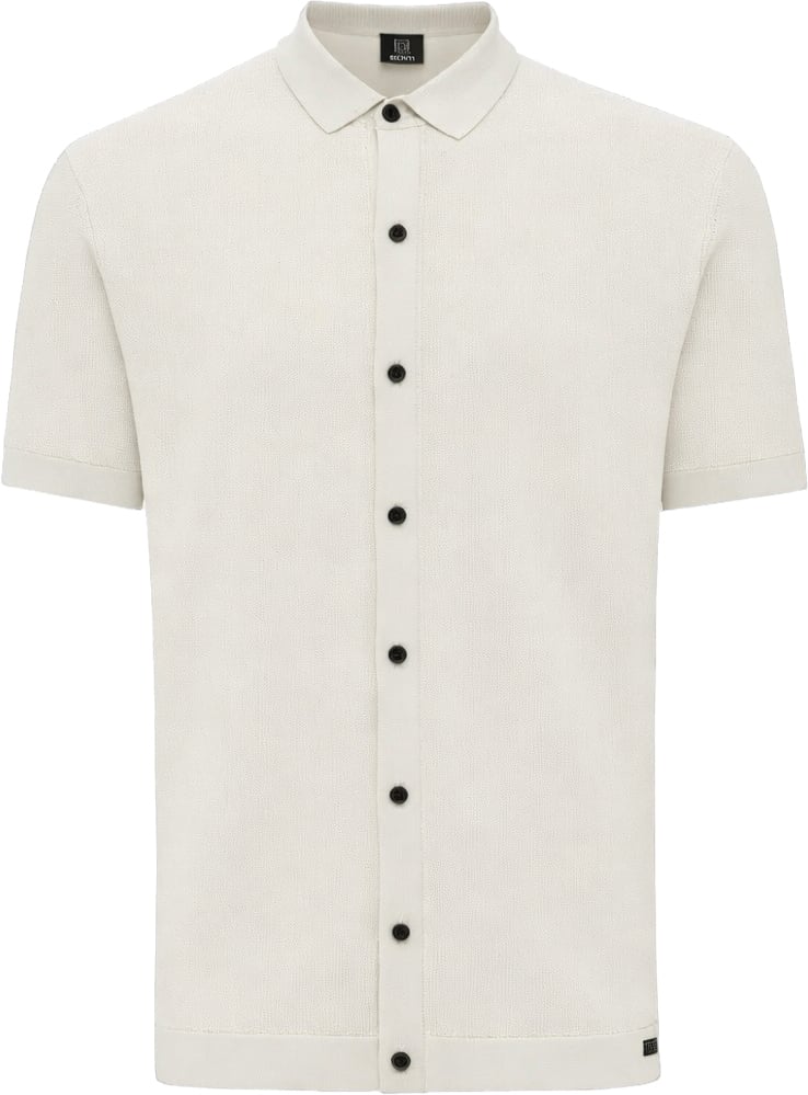 Genti Polo 8 Buttons Ss Off White Wit