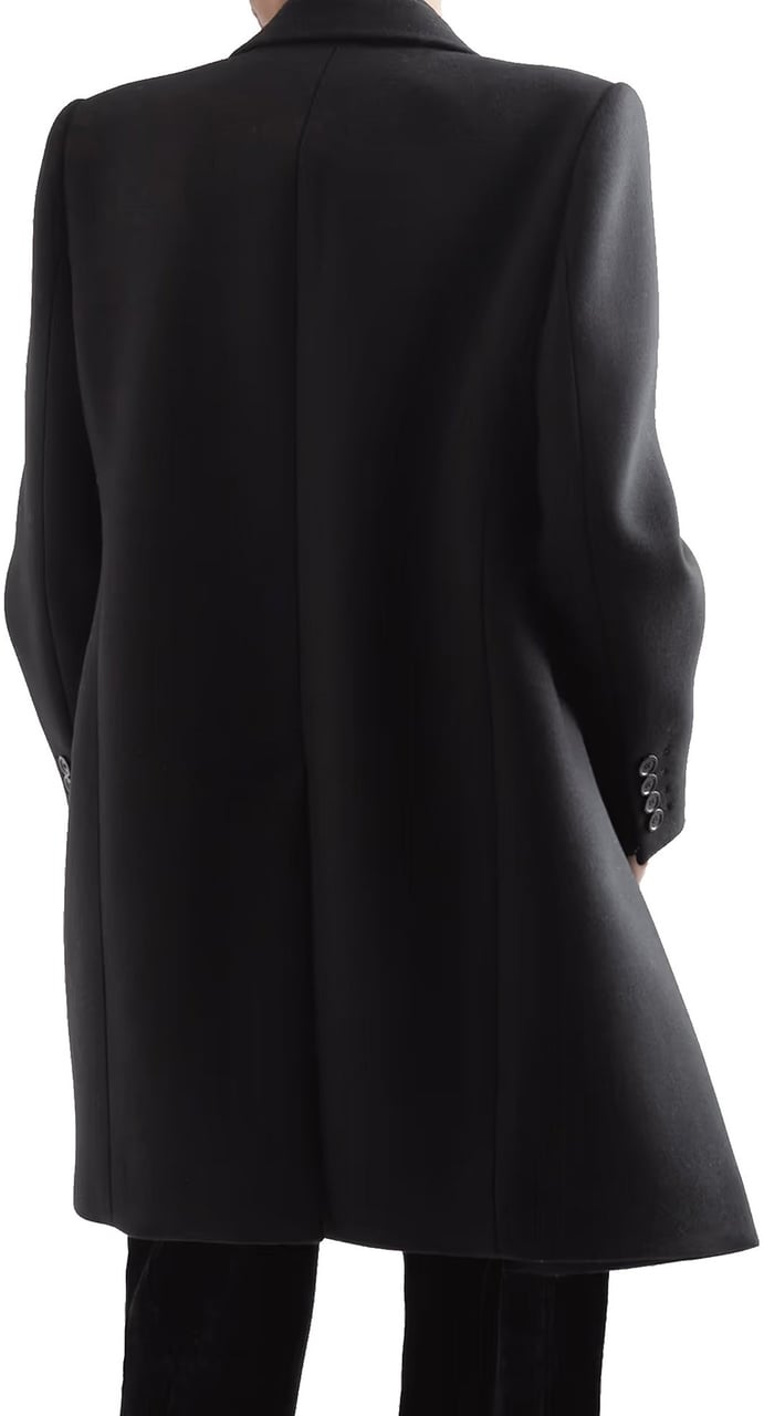 Saint Laurent Saint Laurent Double-Breasted Wool Coat Zwart