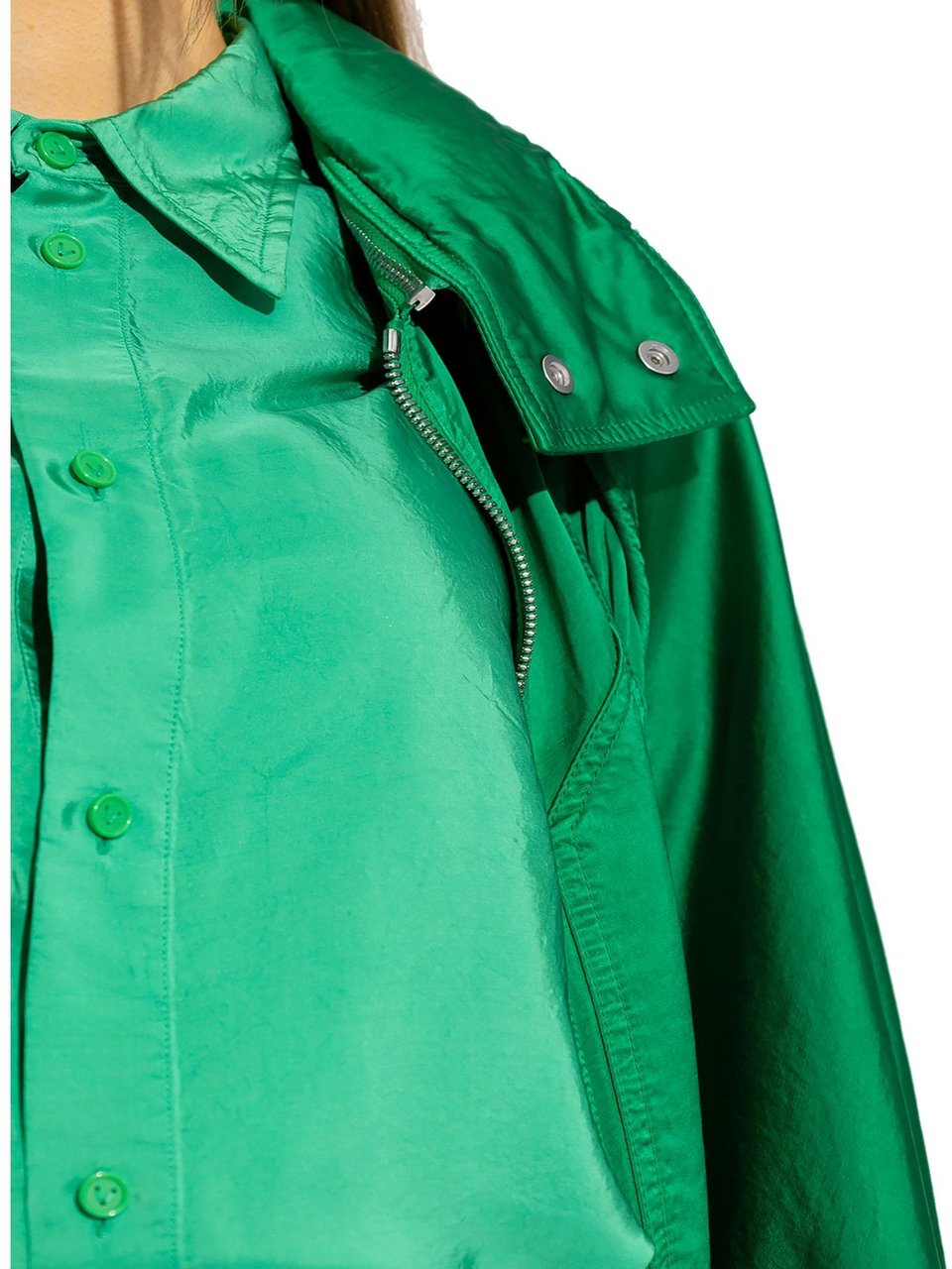 Bottega Veneta Bottega Veneta Satin Parka Groen