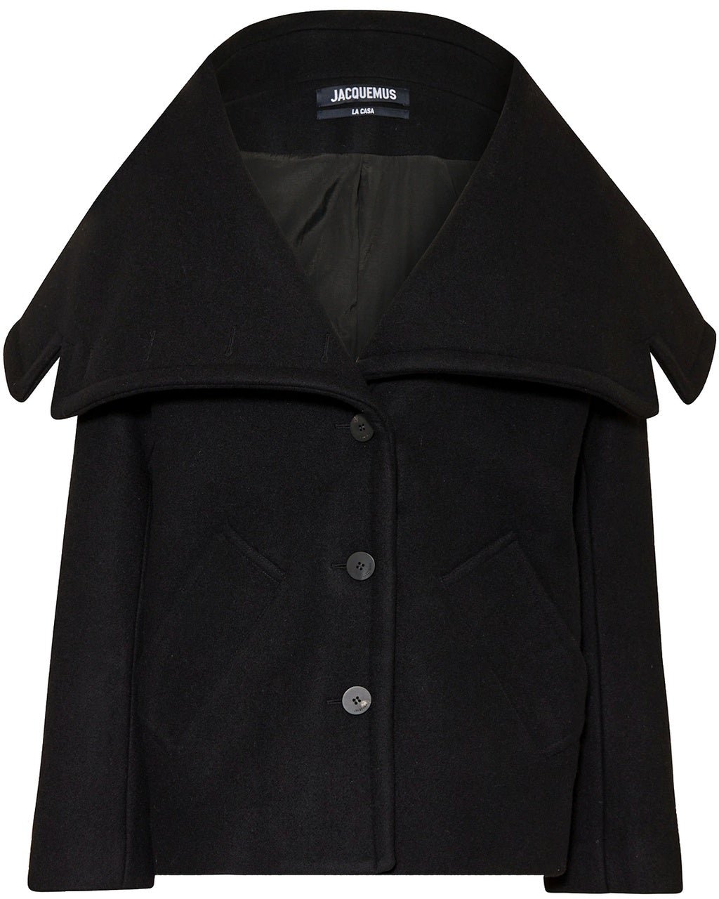 Jacquemus Jacquemus Le Caban Caruso Draped-collar Jacket Zwart
