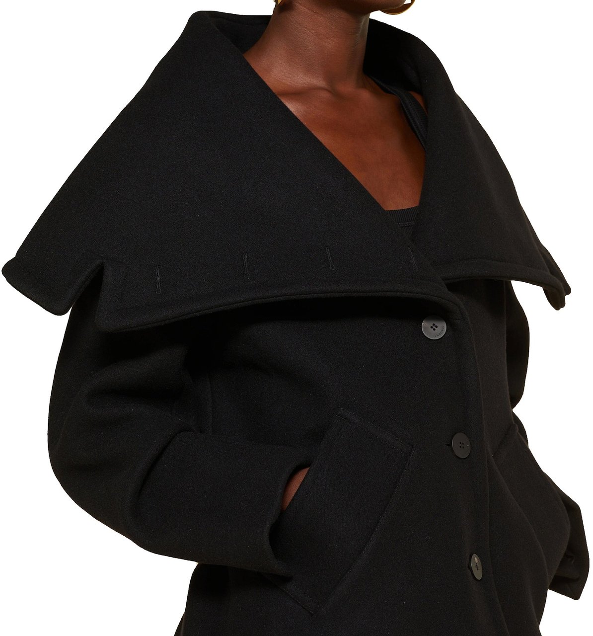 Jacquemus Jacquemus Le Caban Caruso Draped-collar Jacket Zwart