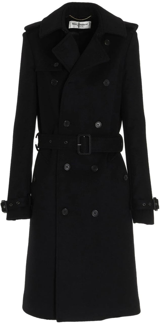 Saint Laurent Saint Laurent wool coat Zwart