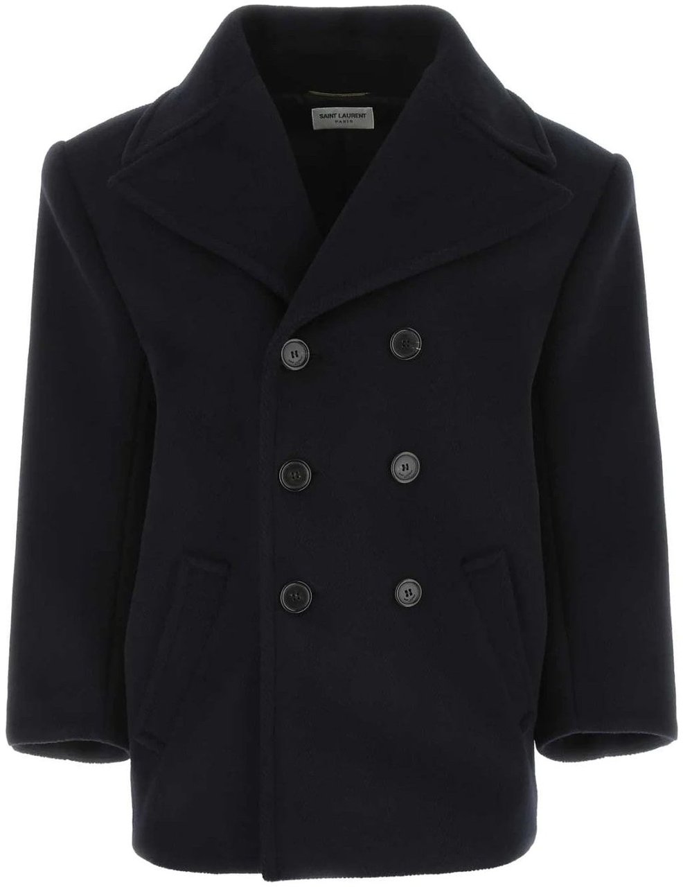 Saint Laurent Saint Laurent Wool Oversize Coat Blauw