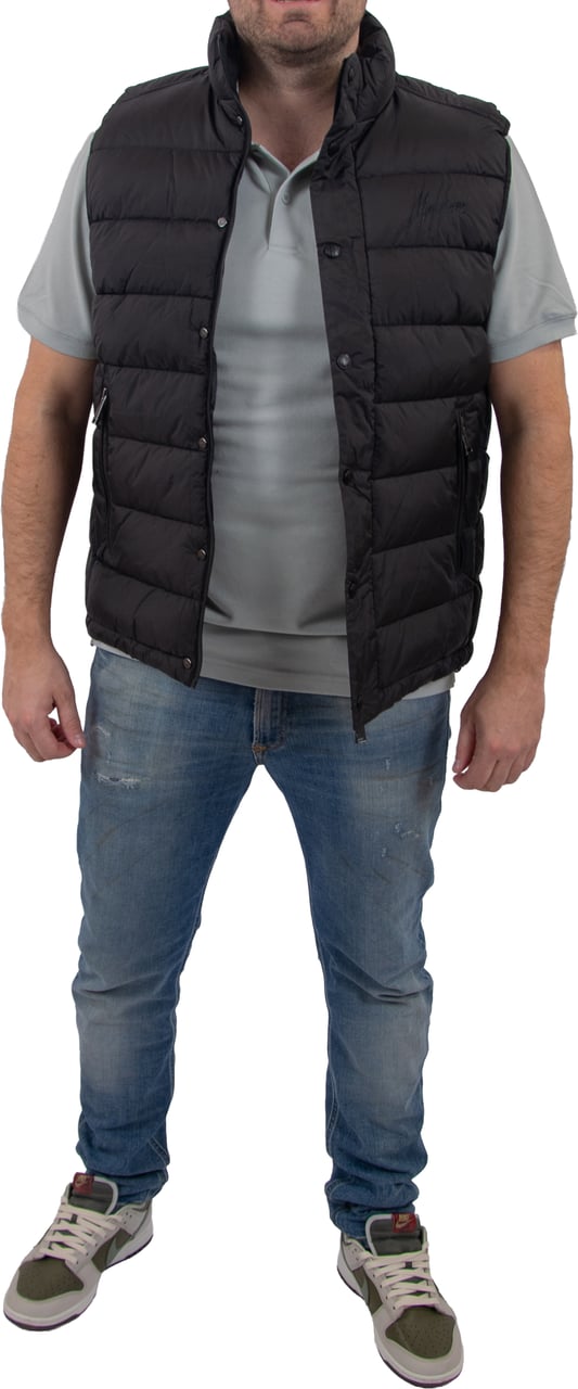 Malelions Malelions Men Placket Padded Vest Zwart