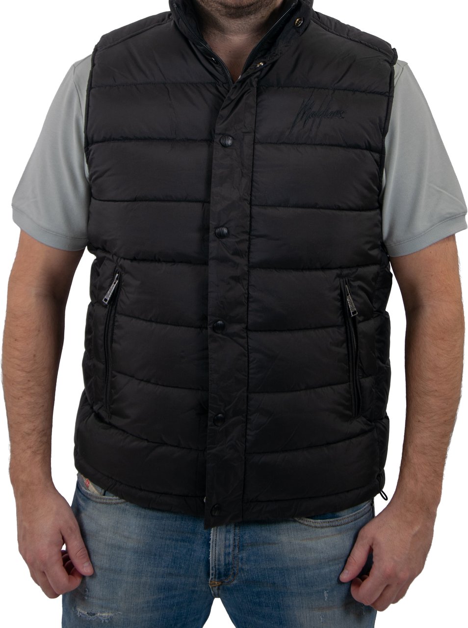 Malelions Malelions Men Placket Padded Vest Zwart