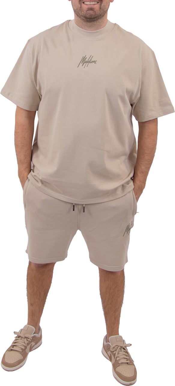 Malelions Malelions Men Striped Signature Shorts Taupe