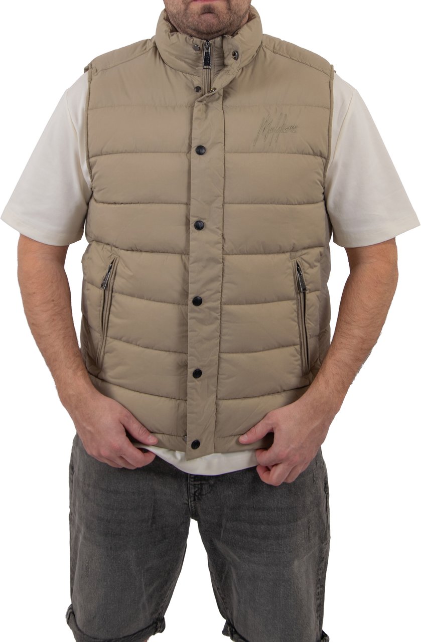 Malelions Malelions Men Placket Padded Vest Bruin