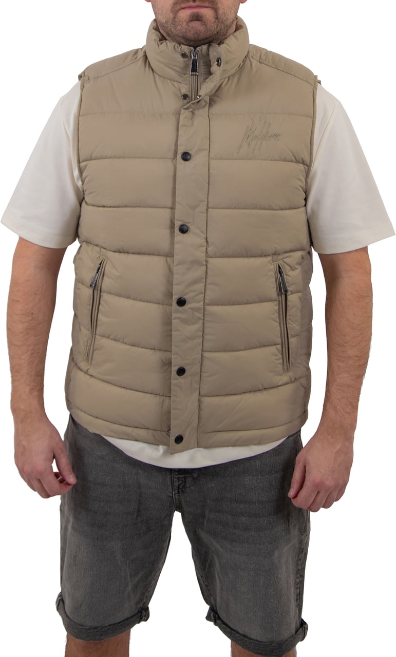 Malelions Malelions Men Placket Padded Vest Bruin